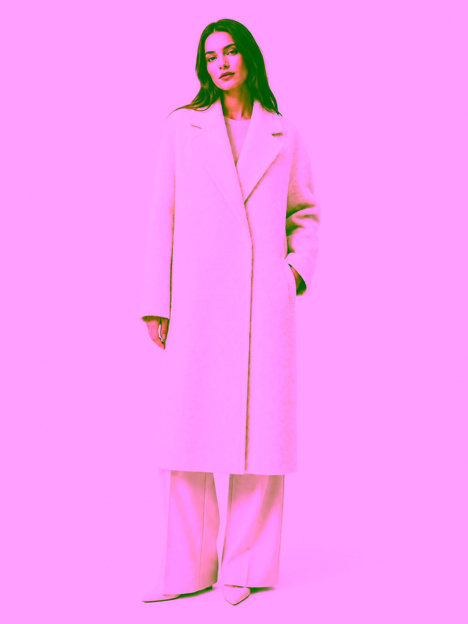Ivory Oversized Wool Coat